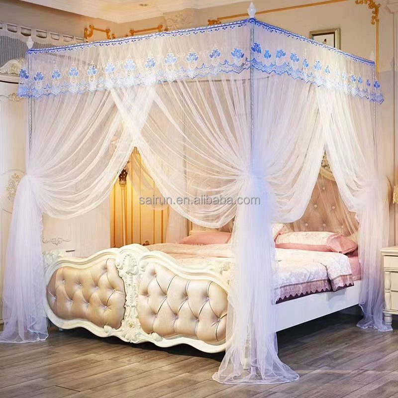 23000fcfa Moustiquaire de lit de reine carrée décorative en dentelle romantique de style palais européen