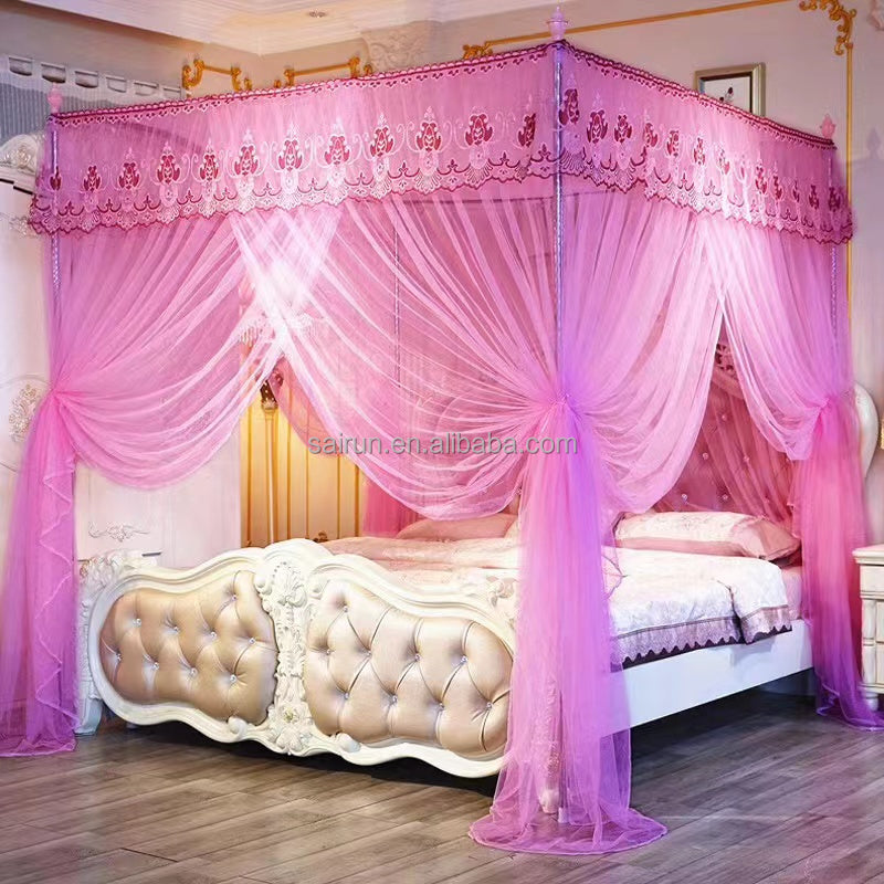 23000fcfa Moustiquaire de lit de reine carrée décorative en dentelle romantique de style palais européen