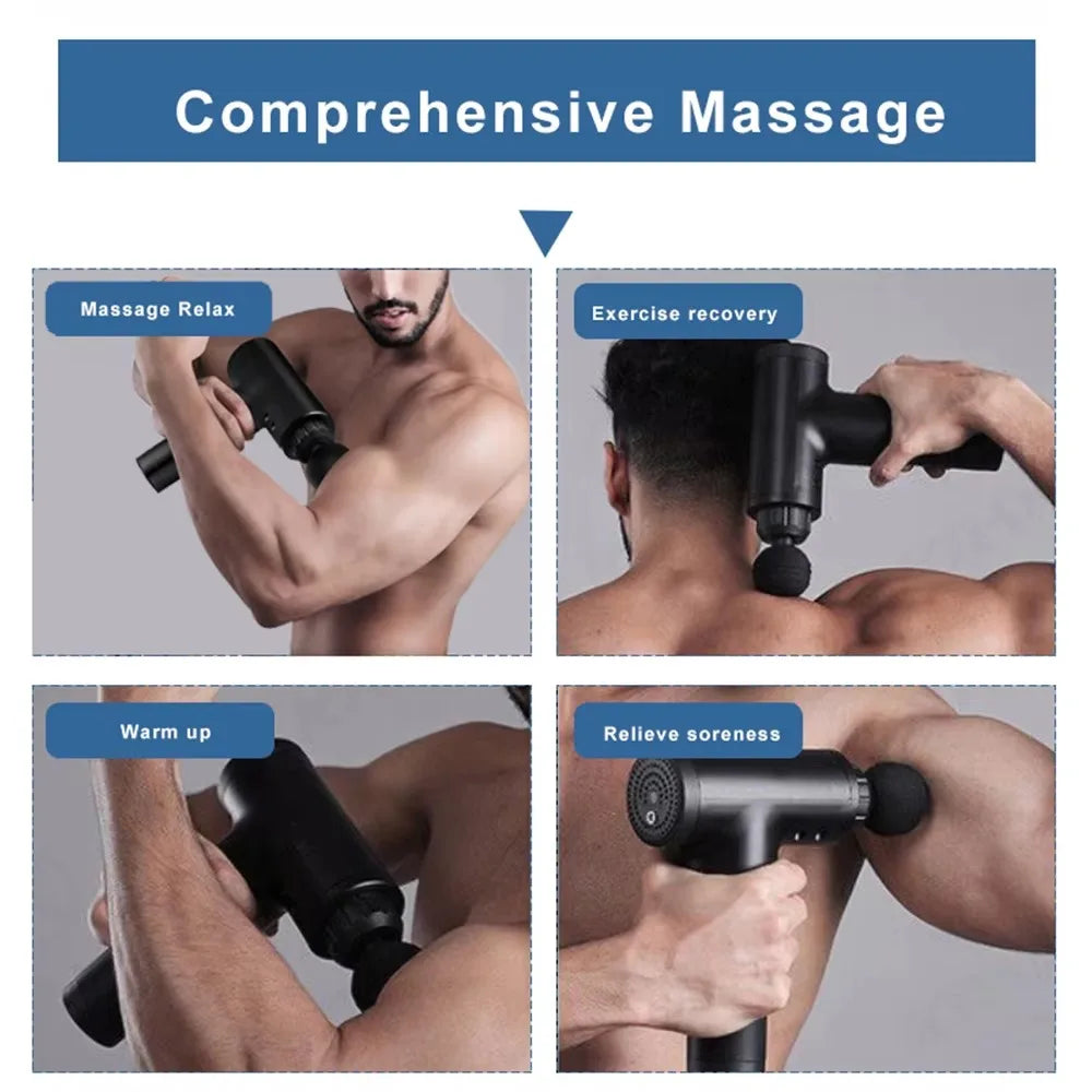 16000fcfa ONUMALL Pistolet de massage des tissus profonds sans fil à 6 vitesses réglables avec 4 accessoires de tête ciblés sur le corps