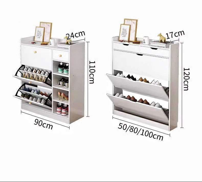 38500 FCFA Armoire à chaussures en bois à coin étroit de grande capacité avec 2 tiroirs pour le rangement