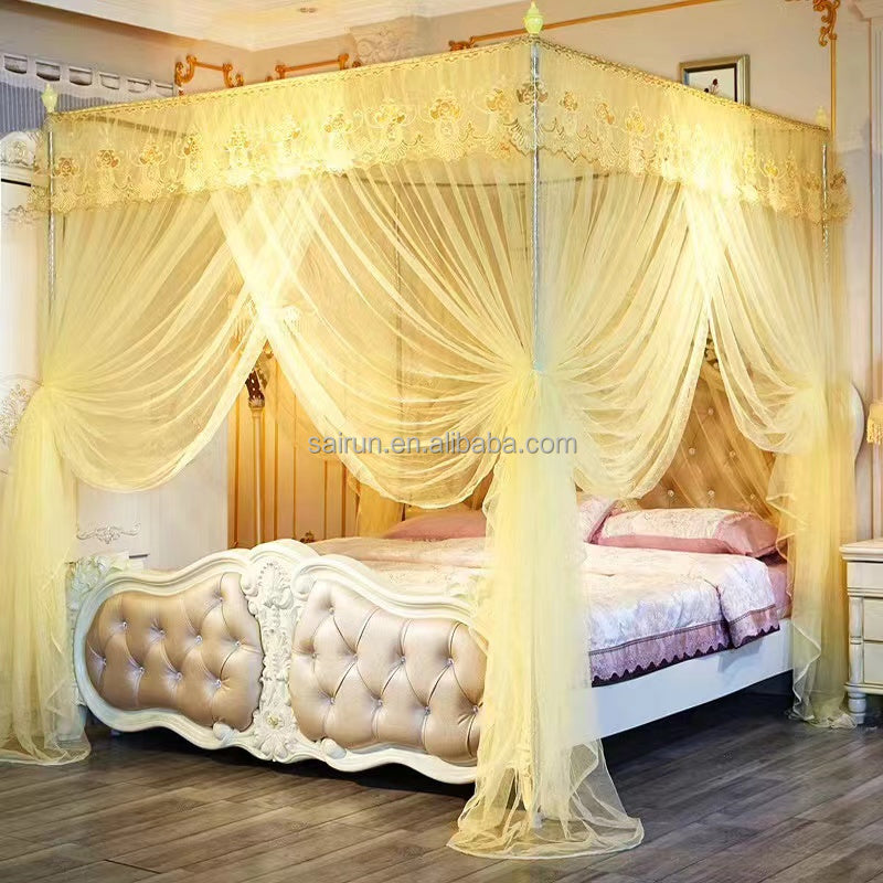 23000fcfa Moustiquaire de lit de reine carrée décorative en dentelle romantique de style palais européen