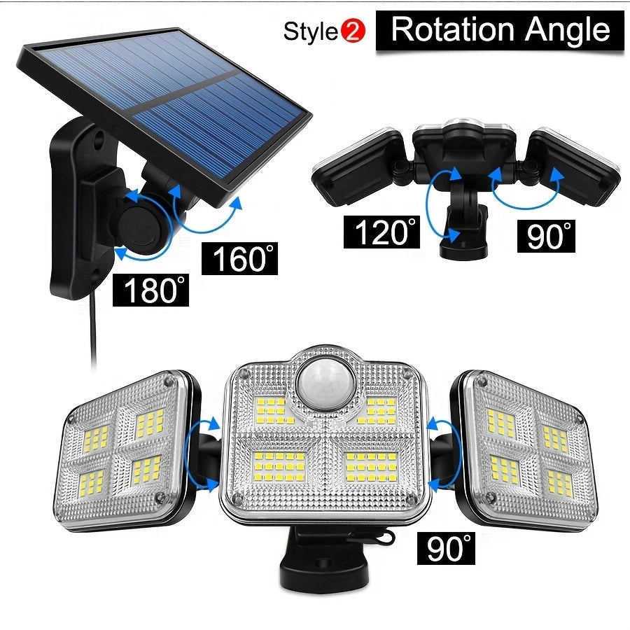 15000fcfa Lampes solaires d'extérieur 122 138 LED applique murale étanche avec capteur de mouvement 3 modes pour lampe de décoration de jardin à la maison