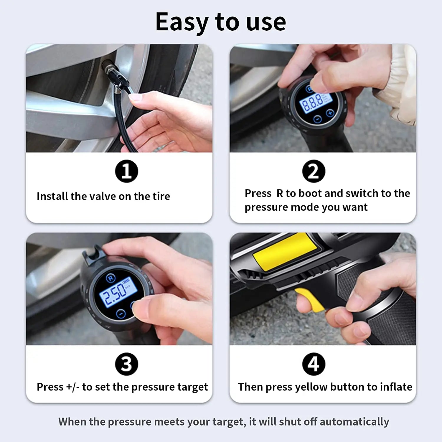22000fcfa Outil de compression d'air pour voiture Compresseur d'air portable et pompe à air pour voiture et vélo