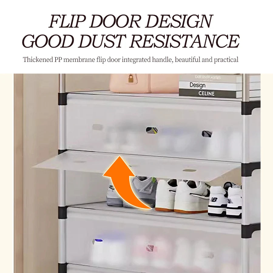 13000fcfa Porte-chaussures en métal à 7 niveaux avec couvercle anti-poussière, étagère de rangement pour chaussures, support pour placard, entrée, salon