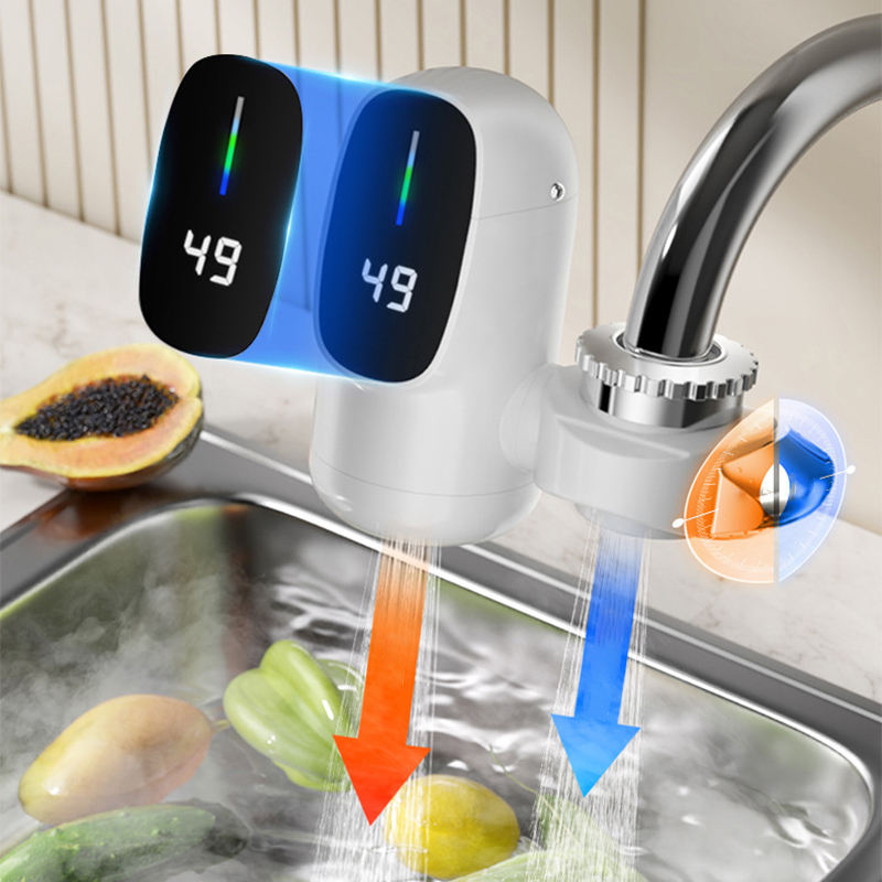 12900 FCFA Robinet de salle de bains électrique à affichage numérique Robinet d'eau Chauffe-eau électrique instantané Tête Robinet de chauffage rapide
