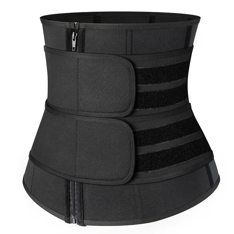 8000fcfa Corset d'entraînement en néoprène pour femmes taille plus deux ceintures serre-taille en latex avec fermeture éclair