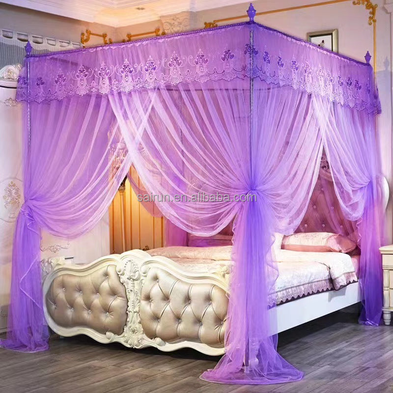 23000fcfa Moustiquaire de lit de reine carrée décorative en dentelle romantique de style palais européen