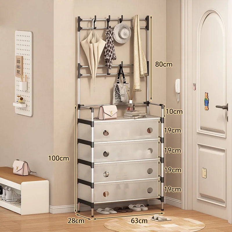 13000fcfa Porte-manteau visuel anti-poussière Simple multi-fonction étagère à chaussures sur pied location maison support de stockage multicouche