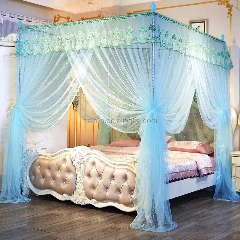 23000fcfa Moustiquaire de lit de reine carrée décorative en dentelle romantique de style palais européen