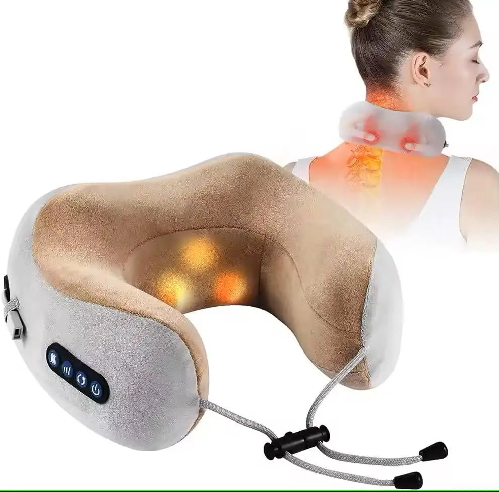15000fcfa Oreiller de massage multifonctionnel en forme de U en mousse à mémoire de forme à 3 vitesses Soulagement du fabricant pour les douleurs au cou