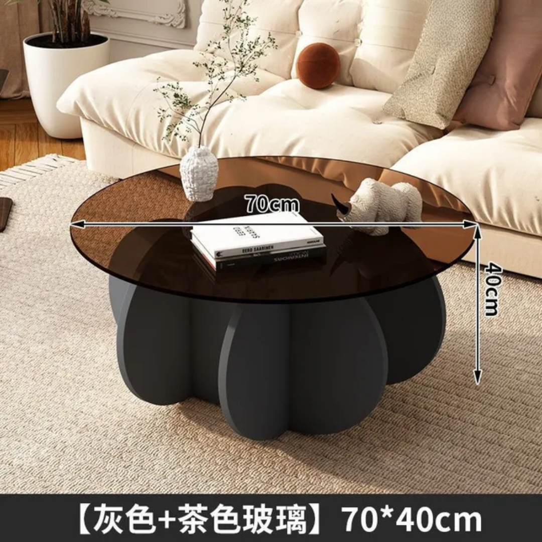 30000fcfa Table Basse Design Ronde en Verre Trempé – Élégance et Modernité