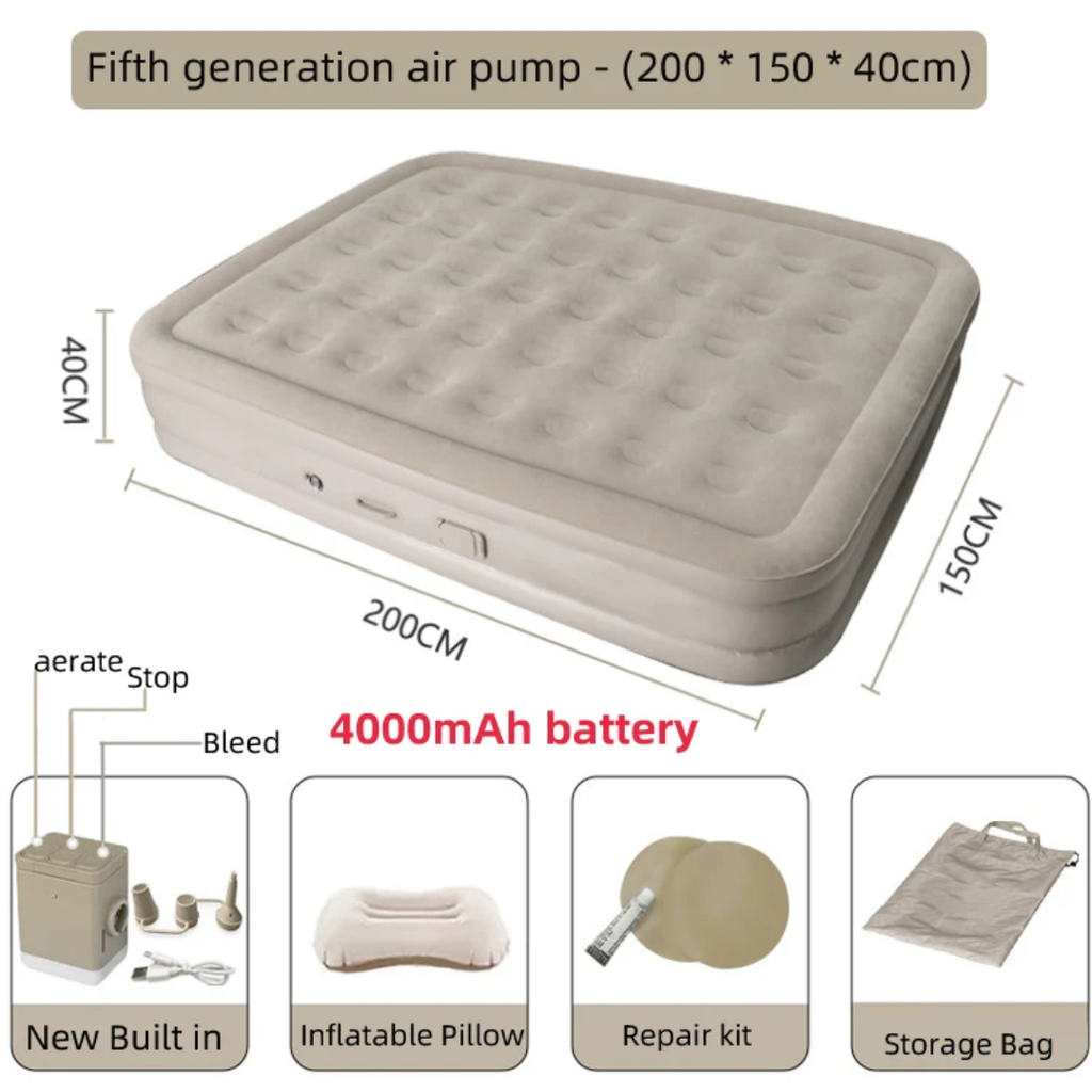 38000fcfa matelas gonflable 2 places + pompe intégré