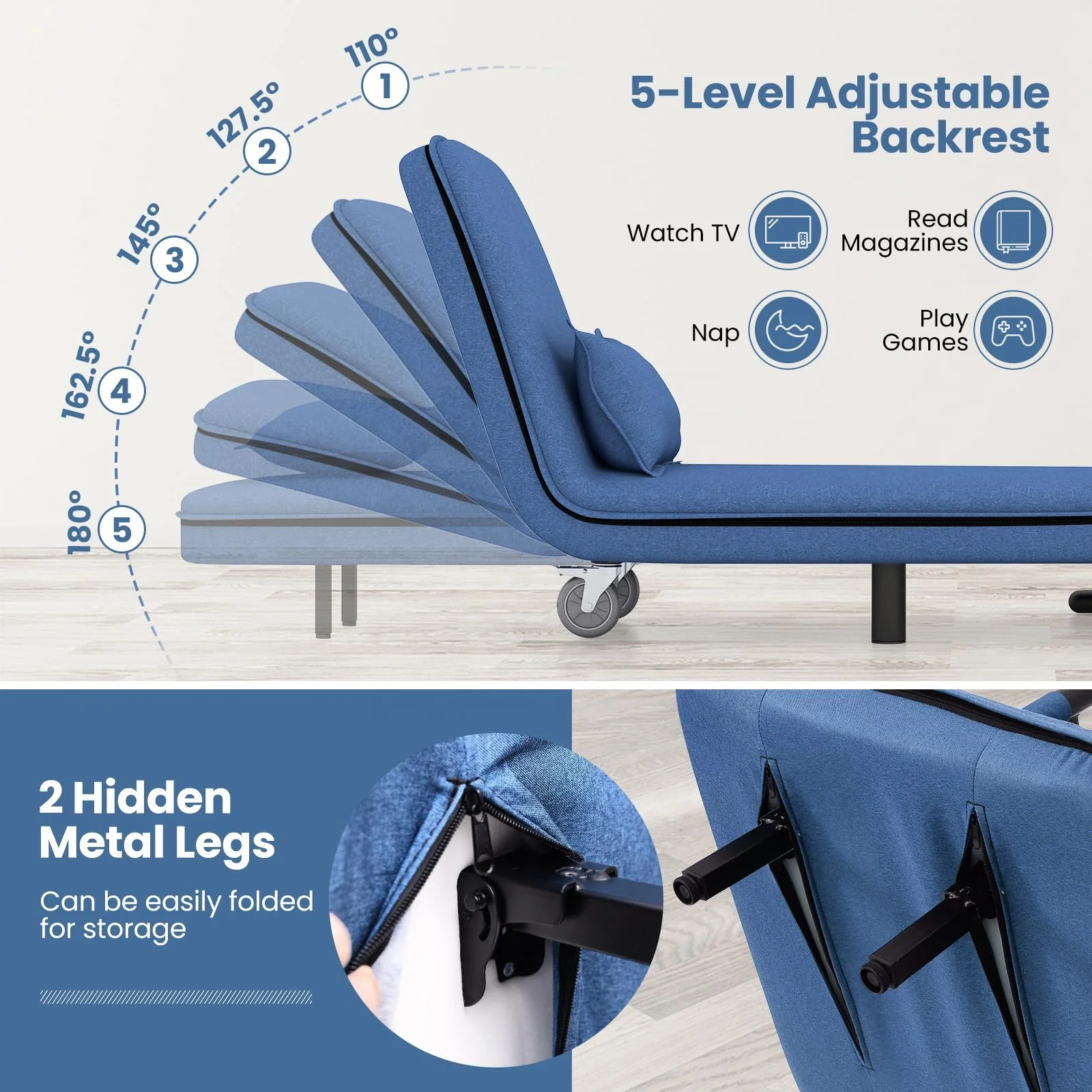45000fcfa Fauteuil Convertible 2-en-1 – Confort, Élégance et Praticité